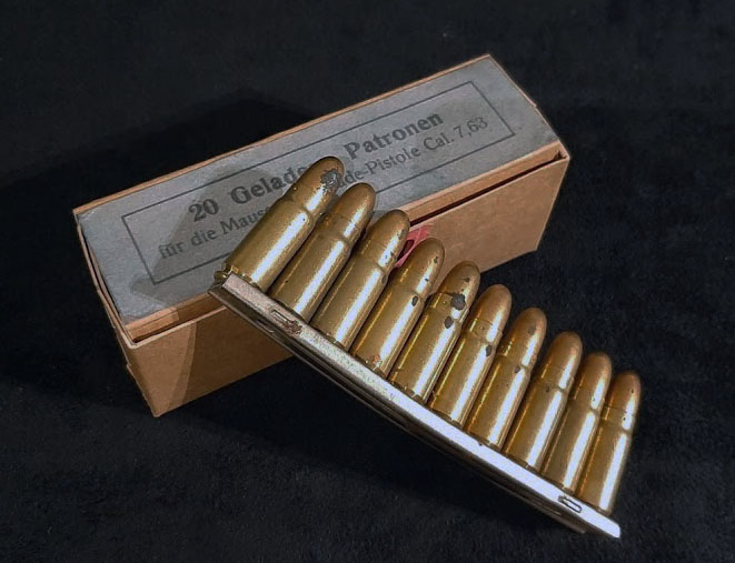 CMR Classic Firearms Ammunition Box 20 Rounds C96 Mauser Pistol Ref cmr-classic-firearms-ammunition-box-20-rounds-c96-mauser-pistol-ref